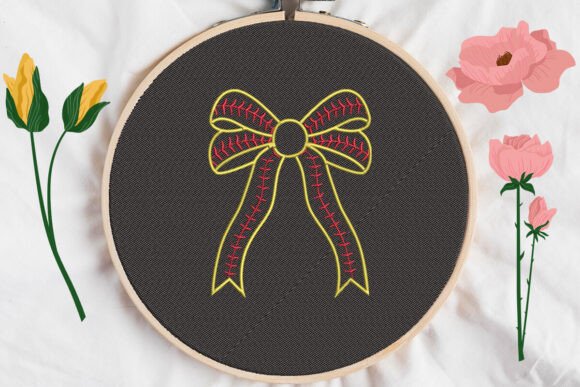 Bow Baseball Embroidery Design Review