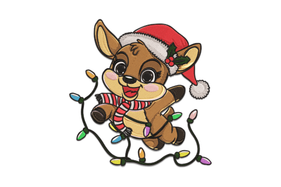 Christmas Baby Deer with Santa Hat Review for Seasonal Embroidery