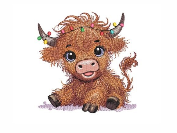 Christmas Highland Cow Embroidery Design Review