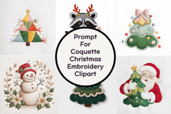 Coquette Christmas Embroidery Clipart Review for Craft Fairs