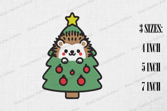 Cute Hedgehog Peeking from Xmas Tree: A Design Review