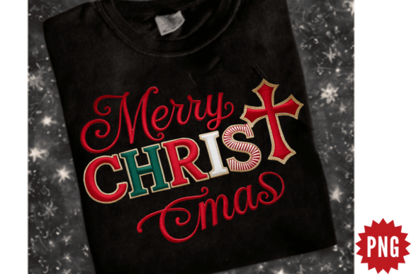 Faux Embroidery Merry Christmas PNG Design Review