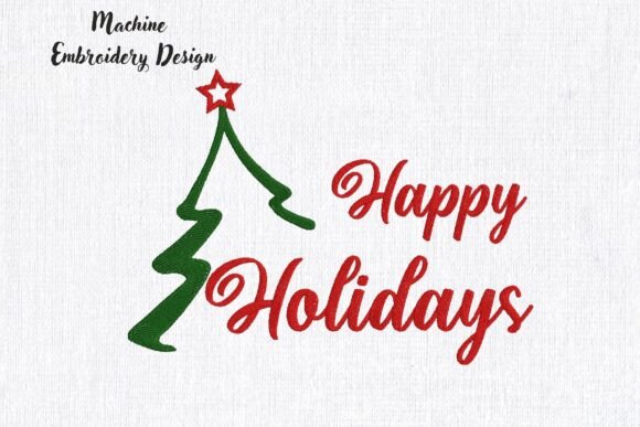 Happy Holidays Christmas Tree Embroidery Review
