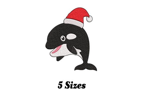 Killer Whale Orca Christmas: A Stylish Embroidery Design for Seasonal Products