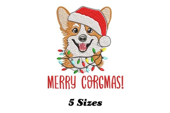 Merry Corgmas Corgi: A Quirky Embroidery Design for Seasonal Apparel