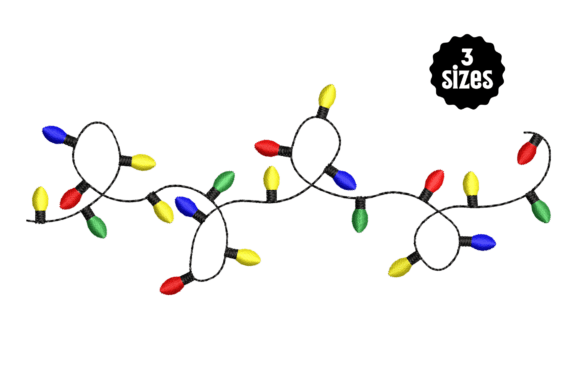 Multicolor Christmas String Fairy Lights Embroidery Design Review