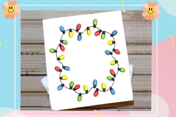 Multicolored Noel Lamp Ring: A Festive Embroidery Design for Seasonal Creations
