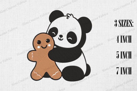 Panda Hugging Gingerbread Man Christmas Embroidery Design Review