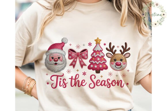 Pink Christmas Embroidery PNG Clipart Review for Seasonal Projects