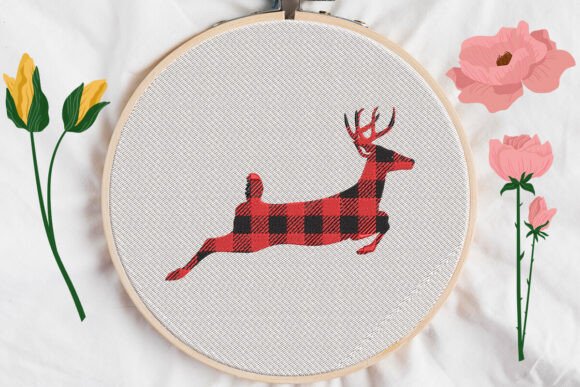 Plaid Reindeer Embroidery Review: A Playful Holiday Design
