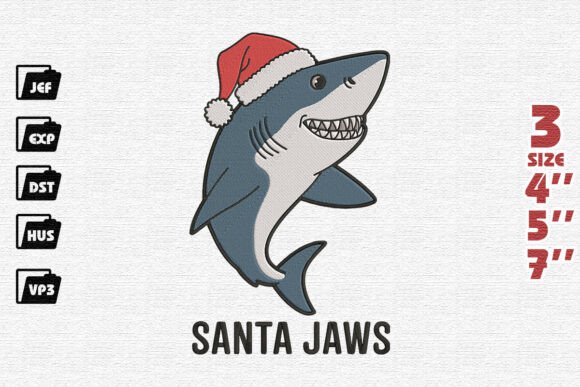 Santa Jaws Embroidery Design Review for Personalized Gifts