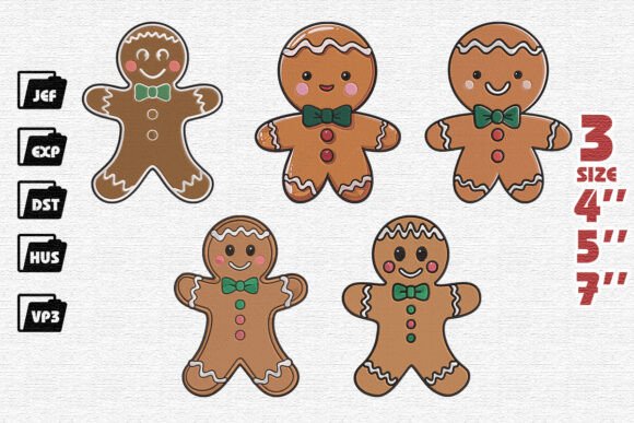 Set of 5 Christmas Gingerbread Men Review for Apparel Projects